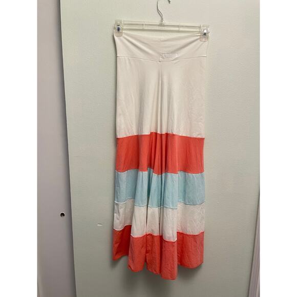 Charlotte Solnicki Womens Maxi Skirt Medium Colorblock Stretch Pull On Modern - Picture 3 of 8